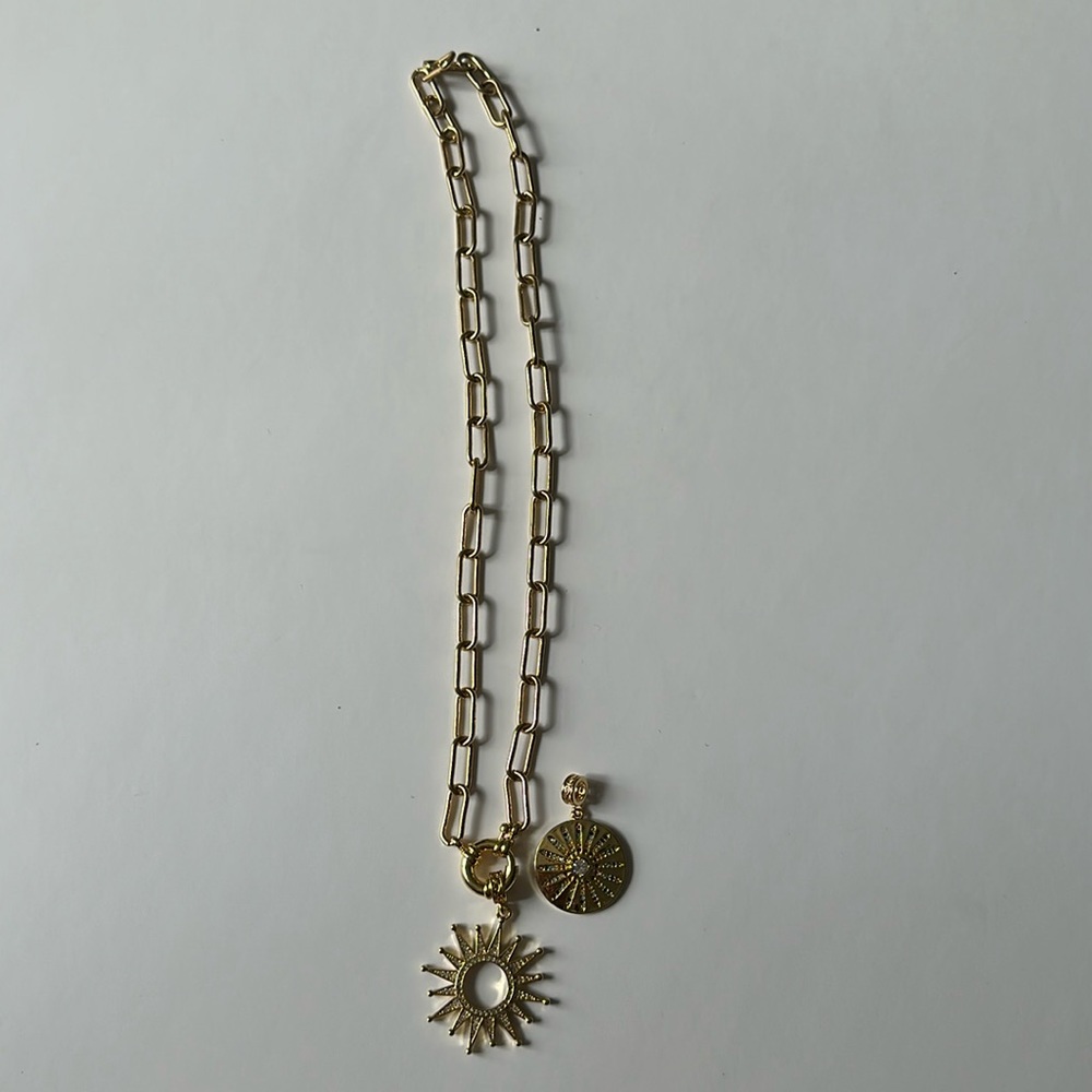 Gold plated necklace with pendants